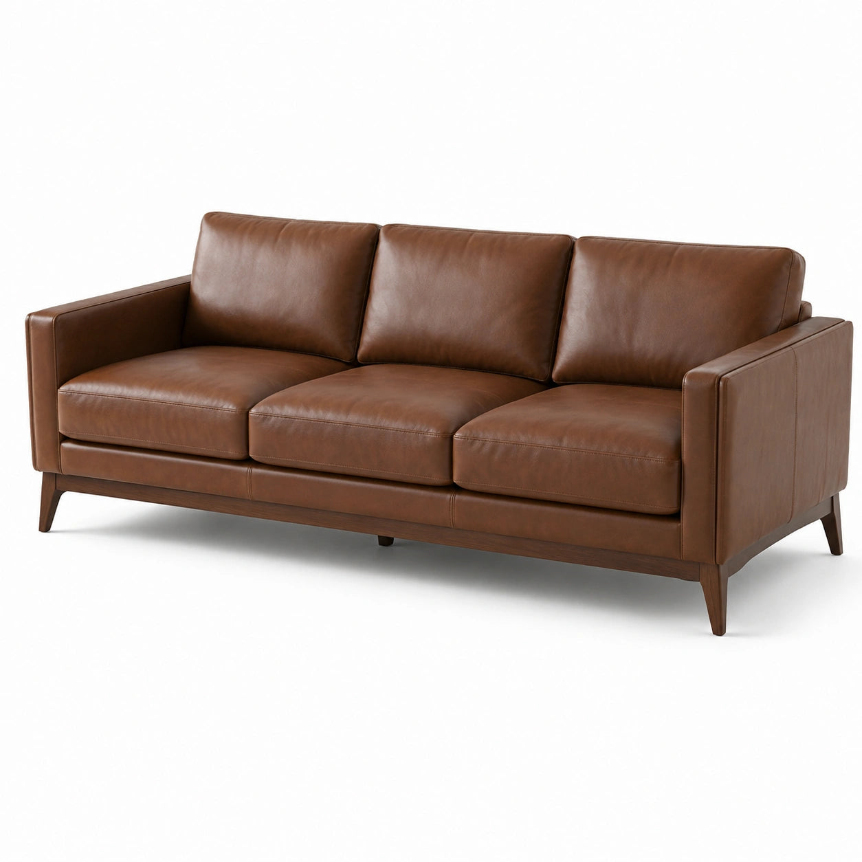 Ledersofa braun mit Polyurethanschaumfüllung