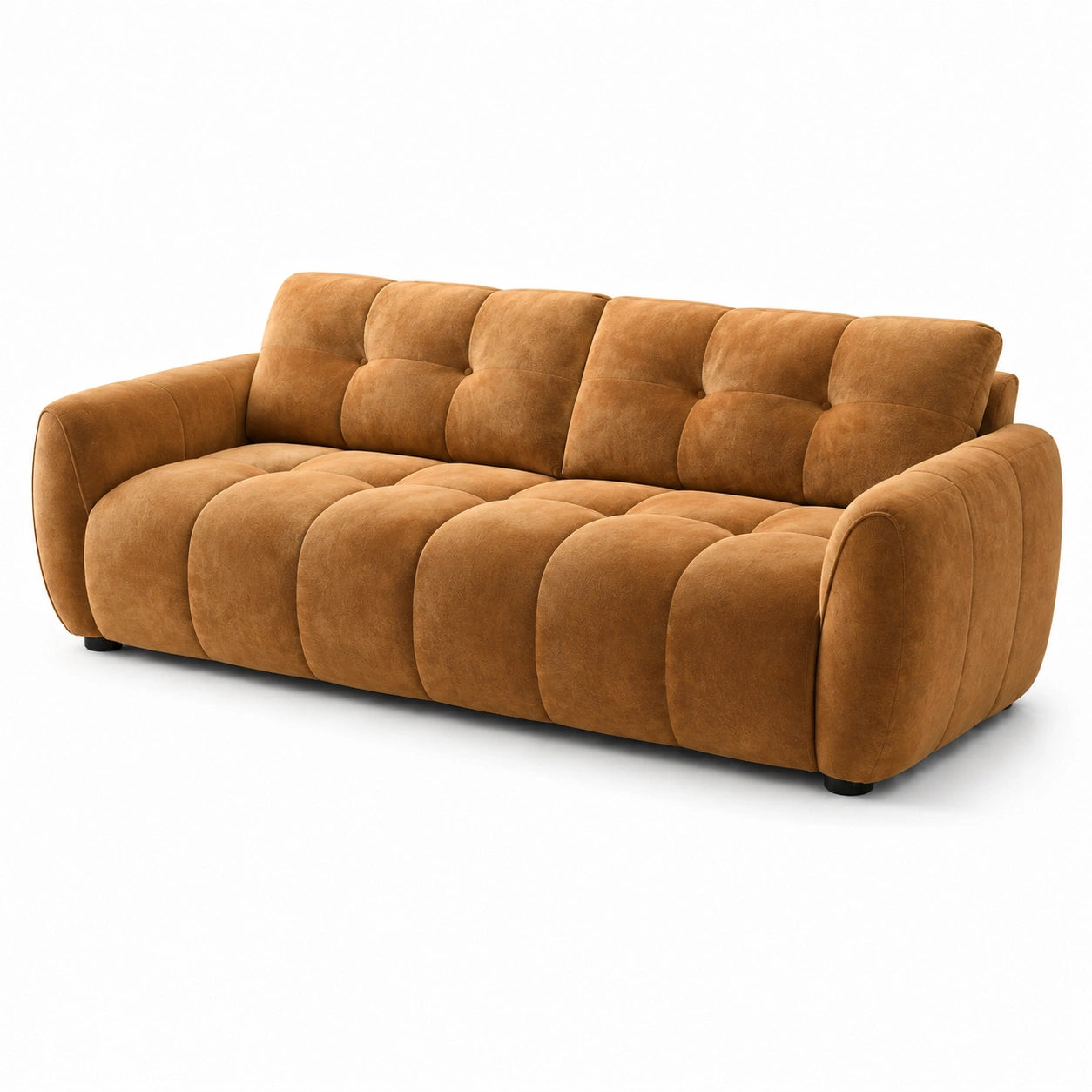 3-Sitzer Sofa Braun Samt 210cm