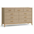 Kommode aus Eichenholz mit 10 Schubladen Beige