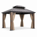 Gartenpavillon aus Aluminium und Stahl mit Polyester-Vorhängen