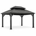 Schwarzer Metallpavillon mit Aluminiumrahmen 300x400 cm