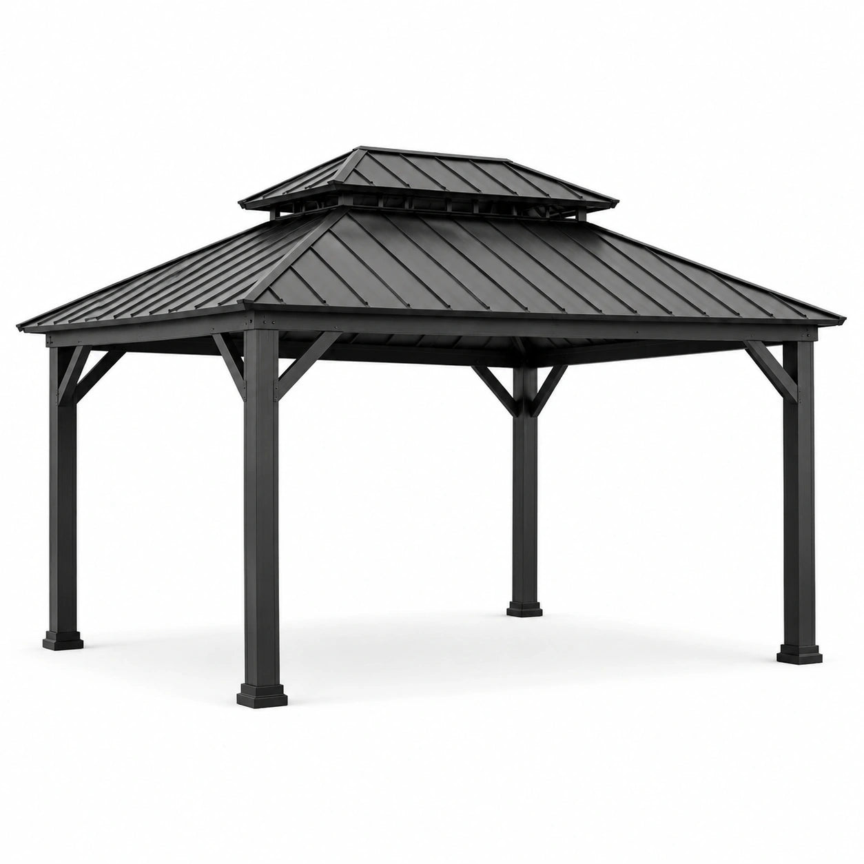 Schwarzer Metallpavillon mit Aluminiumrahmen 300x400 cm