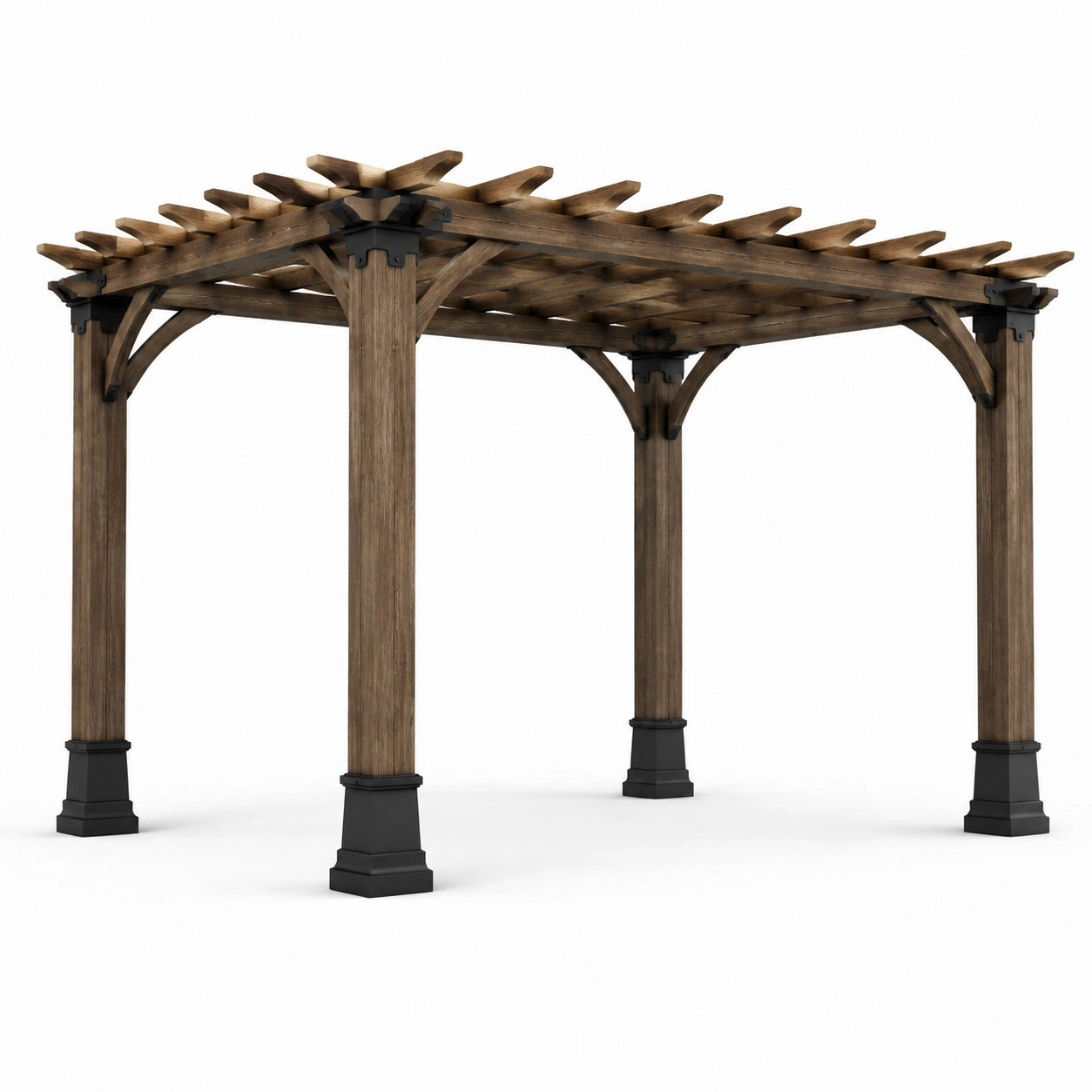 Pergola aus Kiefernholz mit Metallakzenten 300x300x250 cm