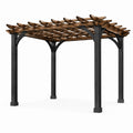 Holzpergola aus Lärchenholz und Stahl 300x300x220cm Grau/Braun