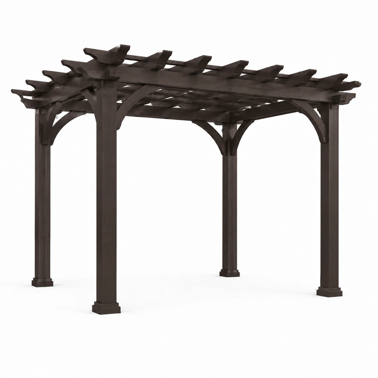 Dunkelbraune Holzpergola 300x300x240 cm